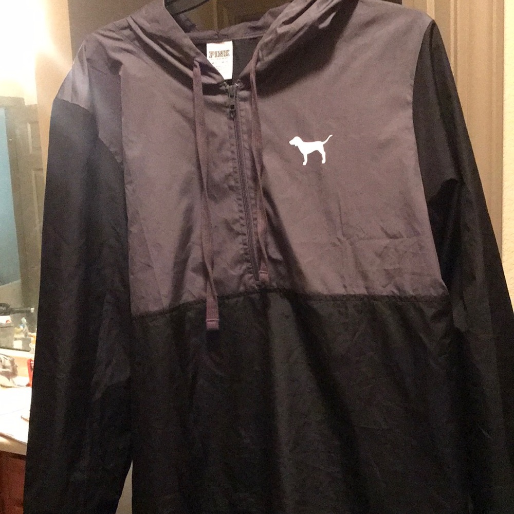 Pink Victoria's Secret half zip rain jacket